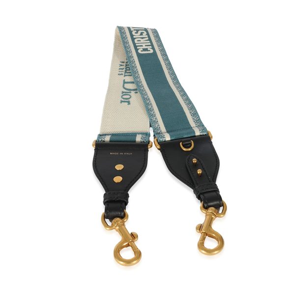 Christian Dior Blue Canvas Logo Embroidered Strap - Picture 2 of 3